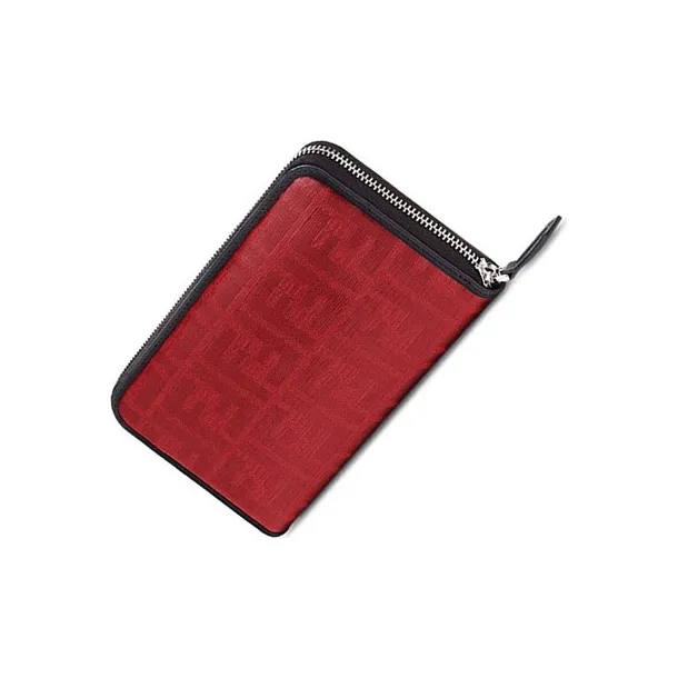 FENDI Coated Canvas With Leather Wallet Men's Red/Black-2