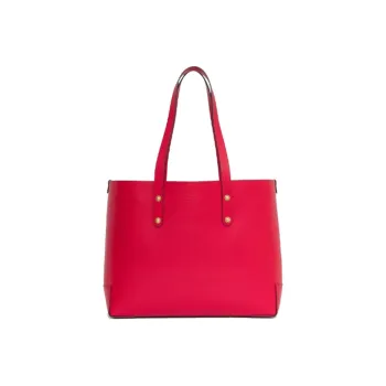 Burberry Grained Leather Tote Bag Shopping Bag Handbag Small Size Women's Red