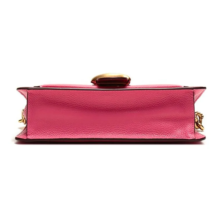 COACH Tabby Polished Pebbled Leather Wine God Bag One Shoulder Crossbody Shoulder Bag Medium Size Women's Rose Red-5