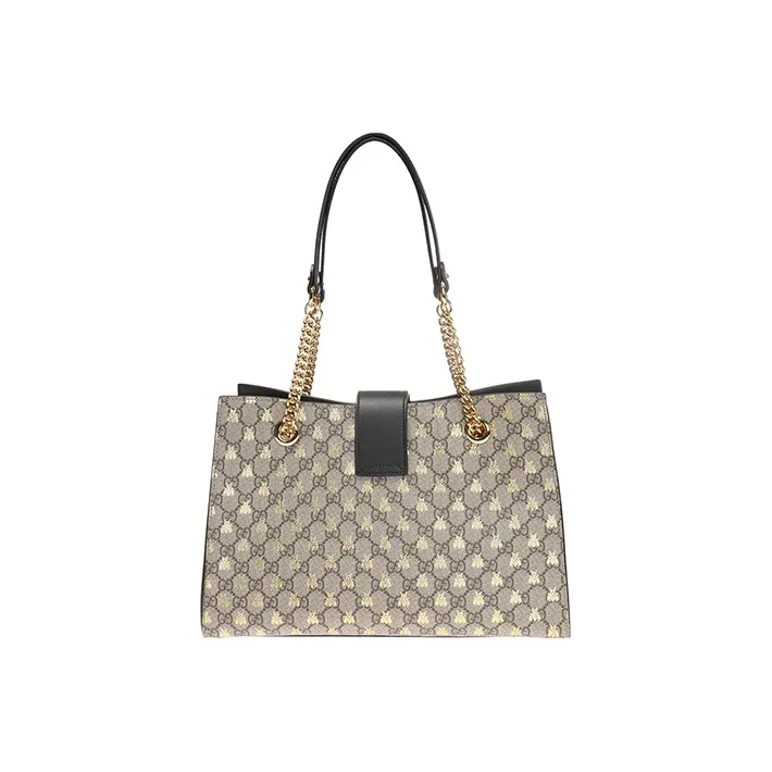 GUCCI Padlock Canvas With Leather Tote Bag, Shopping Bag, Lock Bag, Portable Crossbody Bag, Shoulder Bag Women's-2