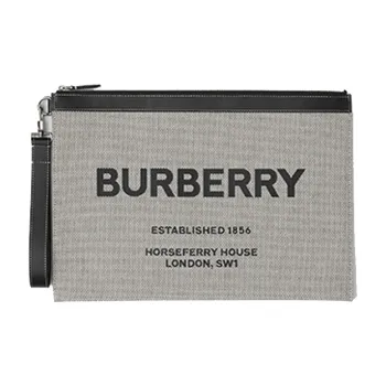 Burberry Horseferry Print Large Pouch Black/Grey