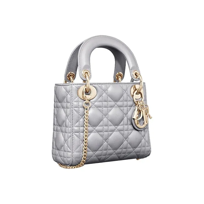 DIOR Lady Dior Sheepskin Dior Bag Shoulder Bag Crossbody Bag Handbag Mini Women's Milk Gray-1