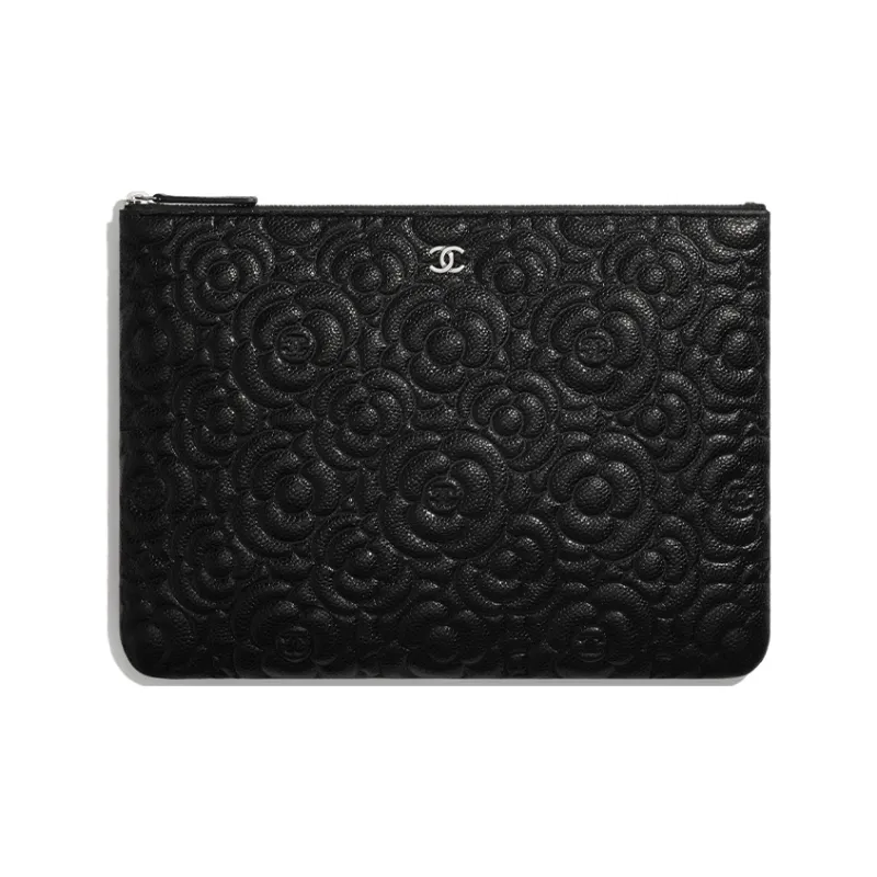 CHANEL Cow Leather Pouch, Clutch Women's Black-0