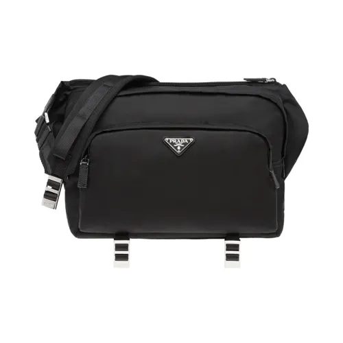 PRADA Fabric Messenger Bag Shoulder Bag Crossbody Bag Men's Black