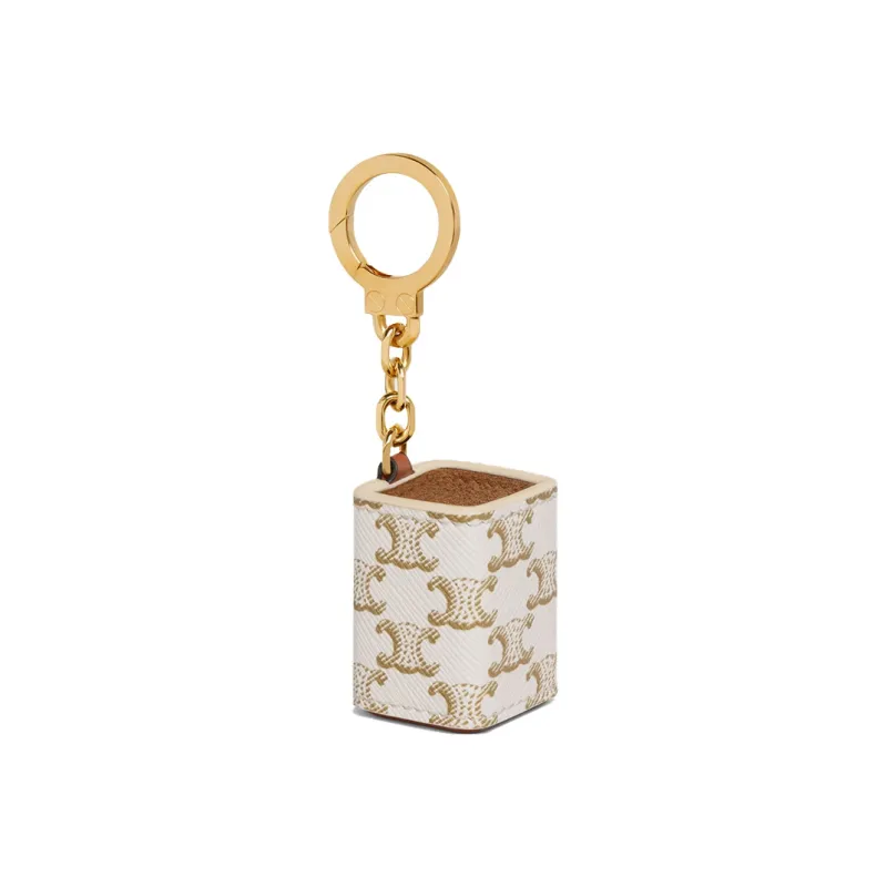 CELINE Cow Leather Storage Bag Mini Women's White-1