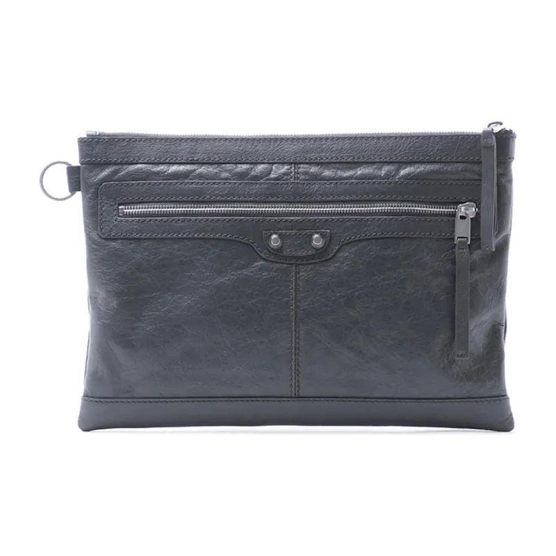 Balenciaga Sheepskin Clutch Large Size Men's Gray-0
