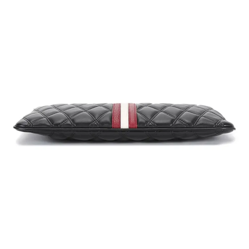 BALLY Leather Handheld Shoulder Bag Women's Black Red White Multicolor-4