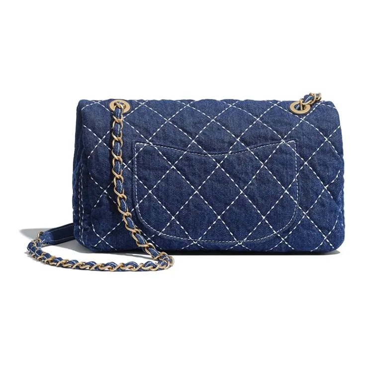 CHANEL Classic Flap CF Denim Shoulder Bag Crossbody Bag Women's Denim Blue-1
