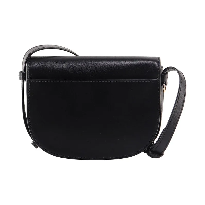 MICHAEL KORS Hally Leather Saddle Bag Crossbody Shoulder Bag Women's Black-1
