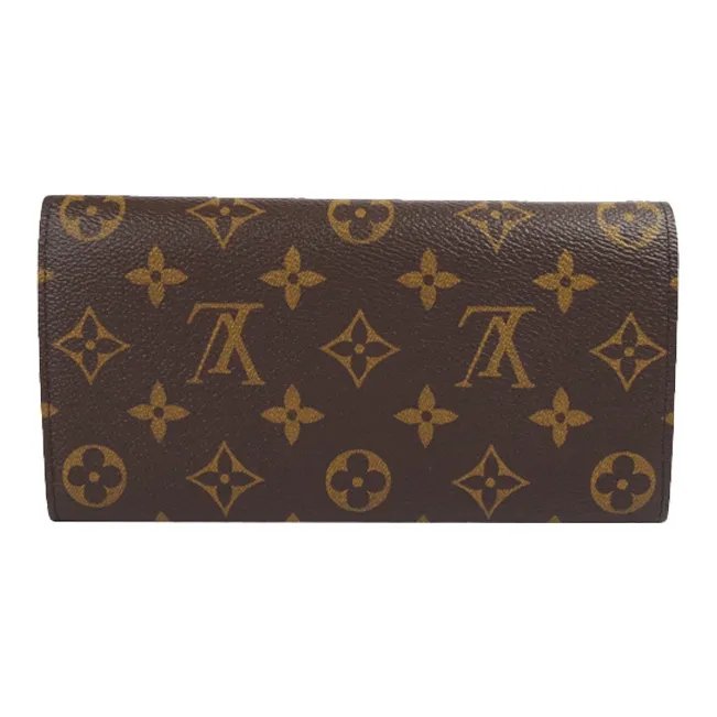 LOUIS VUITTON Emilie Coated Canvas Wallet Regular Women's Brown/Orange-2