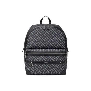 VERSACE Canvas Backpack Men's Black
