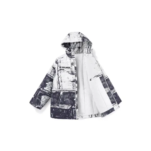 BIRDTALK Puffer Jackets Unisex White Gray