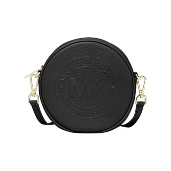 MICHAEL KORS Fulton Cow Leather Round Cake Bag Shoulder Bag Crossbody Bag Small Size Women's Black