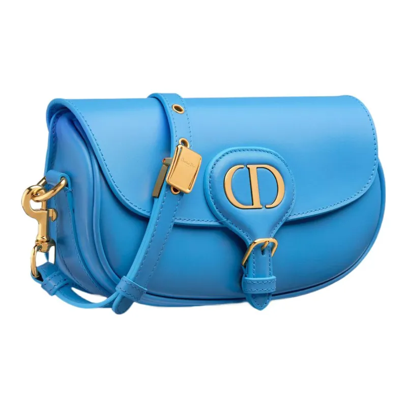 DIOR Bobby Smooth Finish Cow Leather Crescent Bag Handbag Shoulder Bag Crossbody Bag Women's Carolina Blue-1
