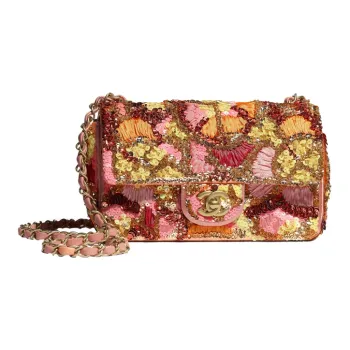 CHANEL Leather Bag Crossbody Bag, Shoulder Bag Regular Women's Pink Orange