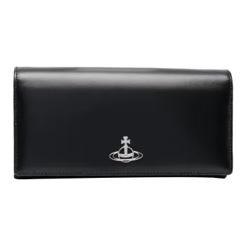 Vivienne Westwood Leather Long Wallets Regular Women's Black