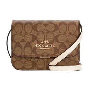 COACH Brynn Canvas With Leather Small Square Bag Shoulder Bag Crossbody Bag Small Size Women's Brown