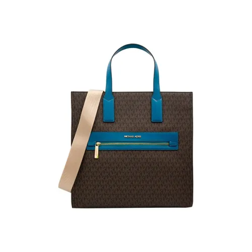 MICHAEL KORS MICHAEL KORS Luggage Collection With Cow Leather And PVC Handbag Large Size Women's Dark Brown & Blue