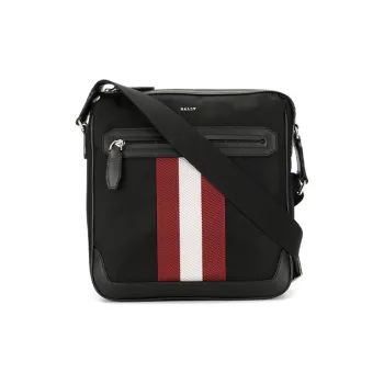 BALLY Leather Messenger Bag Shoulder Bag Men's Black