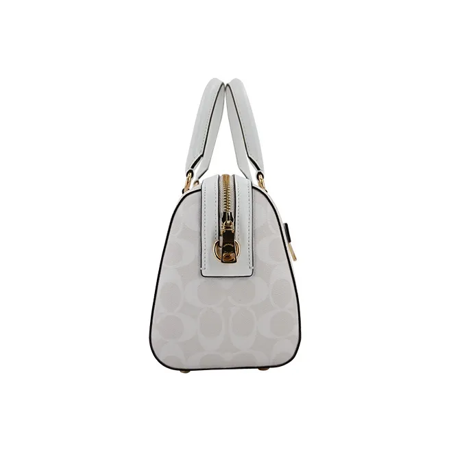 COACH Rowan Canvas With Leather And PVC Portable One Shoulder Pillow Bag, Crossbody Bag Regular Women's White-3