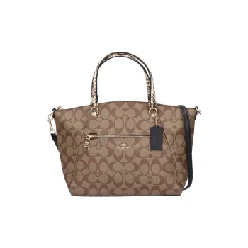 COACH Canvas With Leather Canvas Bag Totes Tote Bag Dumpling Bag One Shoulder Handbags Large Size Women's Brown