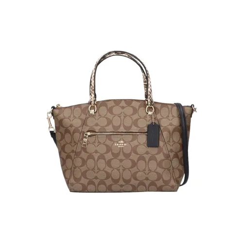 COACH Canvas With Leather Canvas Bag Totes Tote Bag Dumpling Bag One Shoulder Handbags Large Size Women's Brown