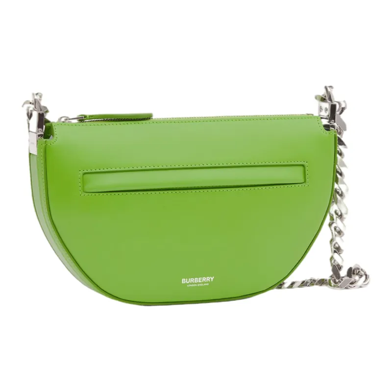 Burberry Leather One Shoulder Handbag Mini Women's Bright Green-1