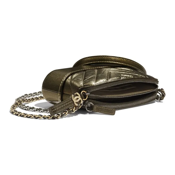 CHANEL Gabrielle Calfskin Crossbody Bag Extra Mini Women's Dark Gold/Silver-3