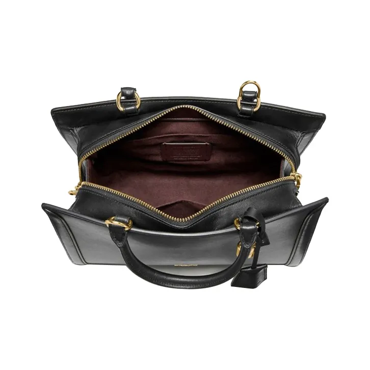 COACH Zoe Leather Handbag, Shoulder Bag, Crossbody Bag Medium Size Women's Black-1