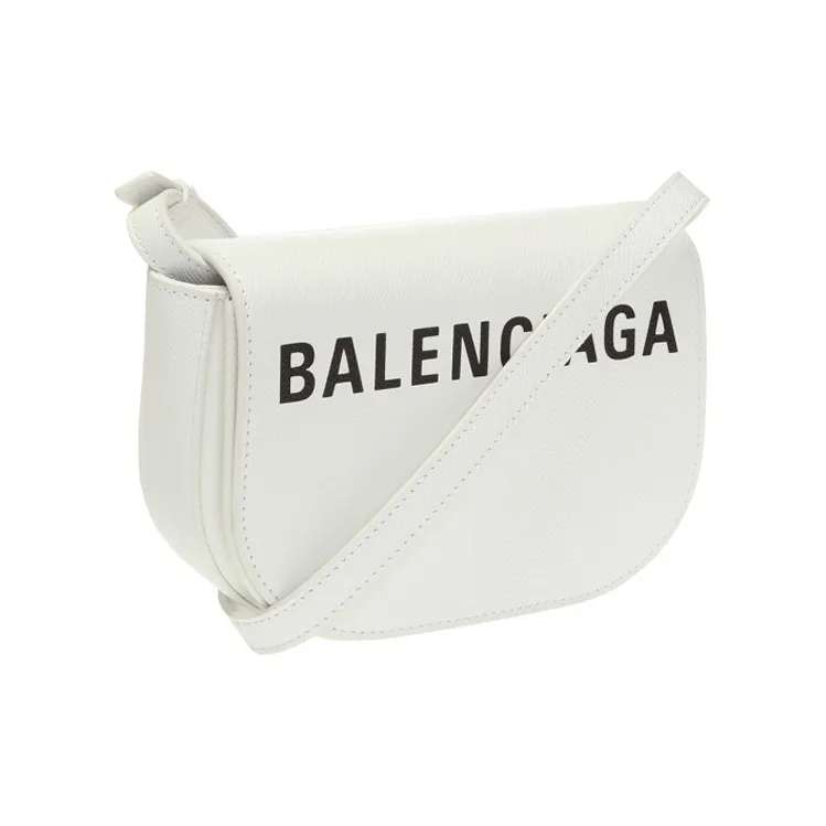 Balenciaga Leather Saddle Bag Shoulder Bag Crossbody Bag Regular Unisex White-1