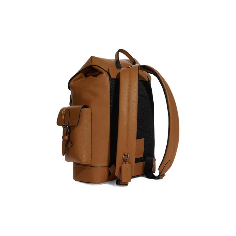 COACH Diary Embroidery Collaboration Leather Backpack Large Size Men's Brown-1