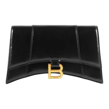 Balenciaga Hourglass Smooth Calfskin Hourglass Bag, Portable Crossbody Bag, Shoulder Bag Women's Black