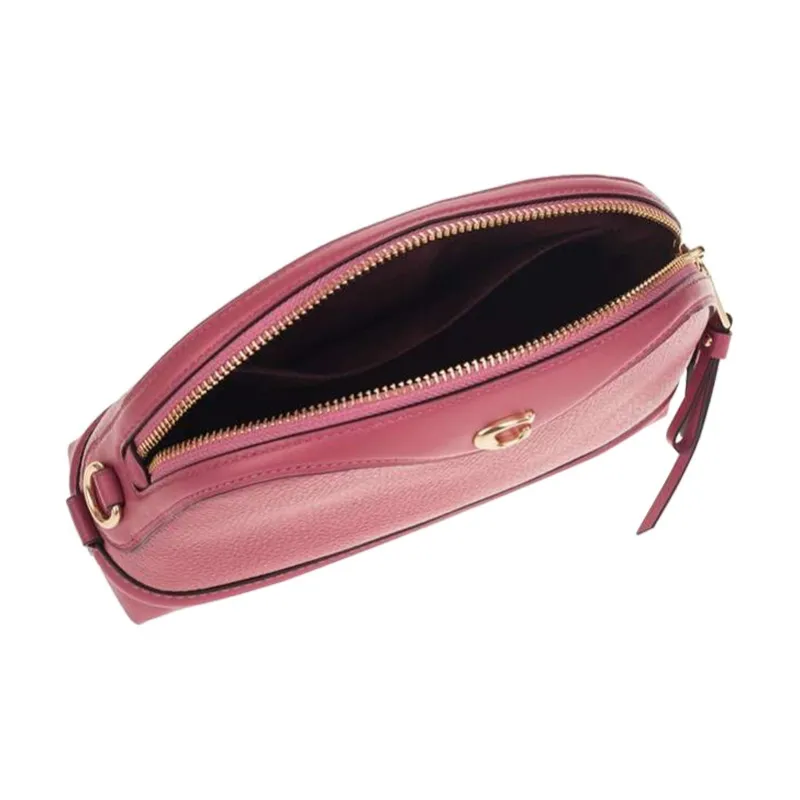 COACH Ivie Leather Dome Bag Shoulder Bag Crossbody Bag Medium Size Women's Leather Pink-2