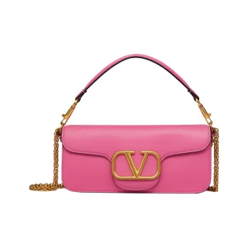 Valentino Locò Calfskin Baguette Bag Crossbody Bags Handbags Small Size Women's Pink