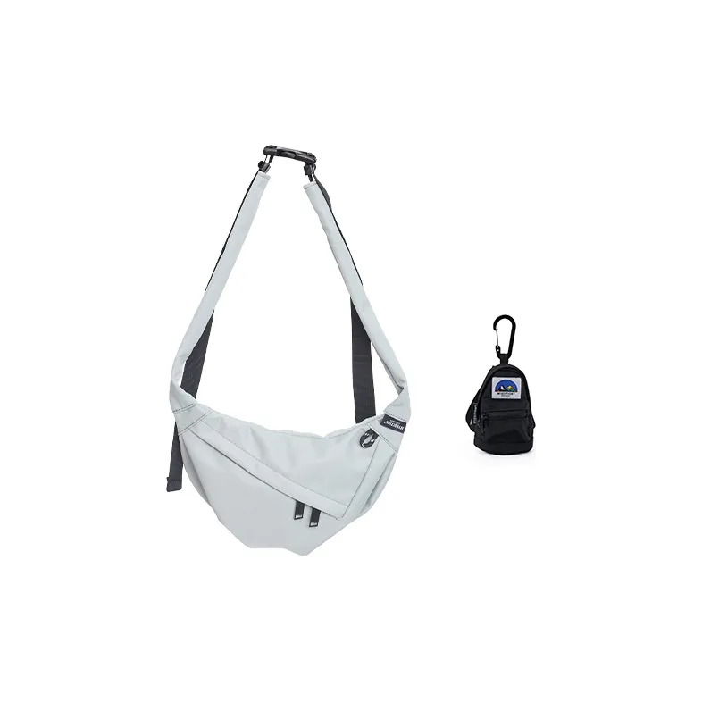 MYEDITION Shoulder Bag, Cell Phone Pouch, Crossbody Bag Nylon Polyester Black/Gray Unisex-42