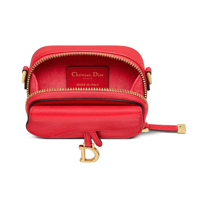 DIOR Saddle Sheepskin Saddle Bags Shoulder Bags Women's Red-3