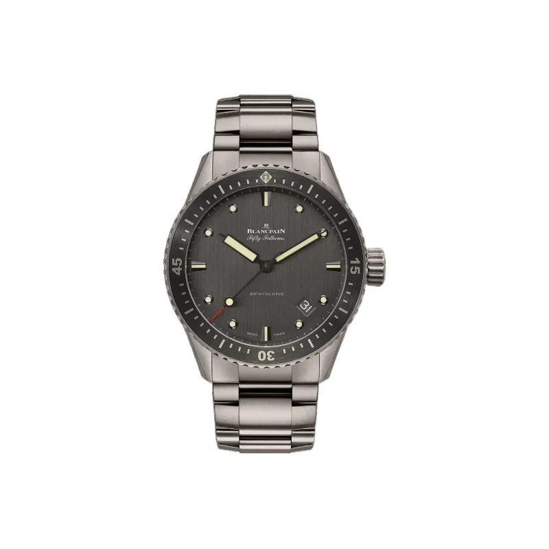 BLANCPAIN FIFTY FATHOMS Automatic Mechanical Movement Men's Watches Wrist Watches 43mm Gray Dial Titanium Watch Case-0