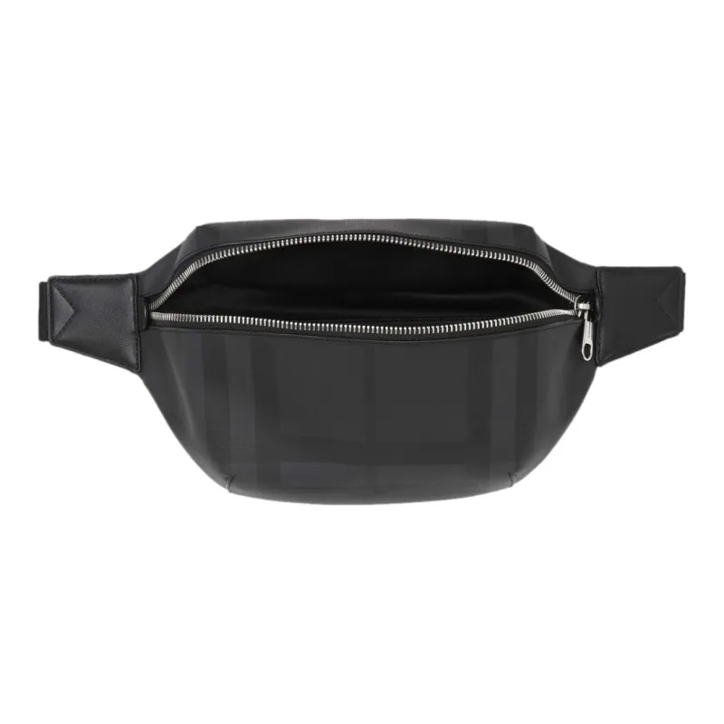 Burberry Bum Bag London Check Medium Dark Charcoal-2