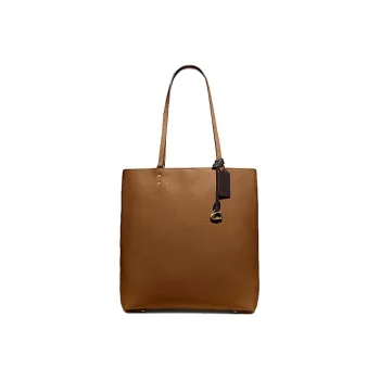 COACH Plaza Leather Tote Bag Shopping Bag Handbag Shoulder Bag Large Size Women's Brown