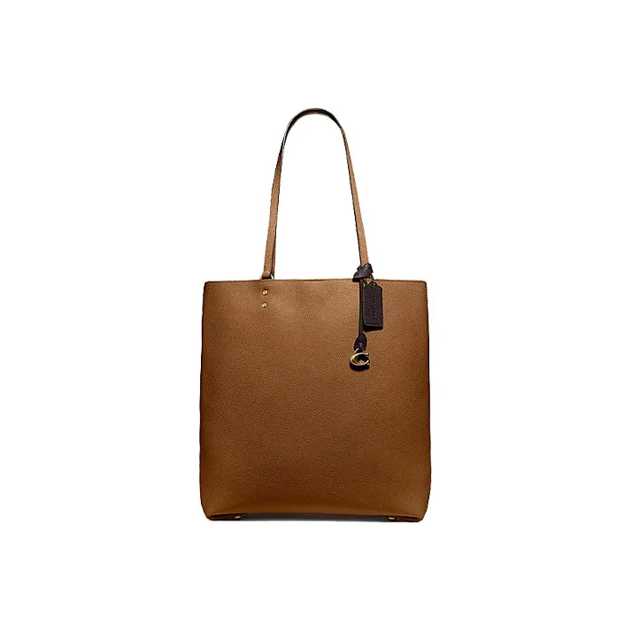 COACH Plaza Leather Tote Bag, Shopping Bag, Handbag, Shoulder Bag Tubas Women's Brown-0
