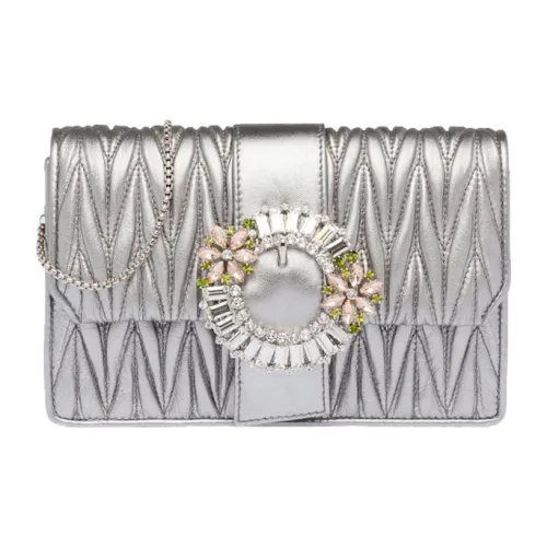 MIU MIU Matelassé Leather Handbag Shoulder Bags Women's ensemble