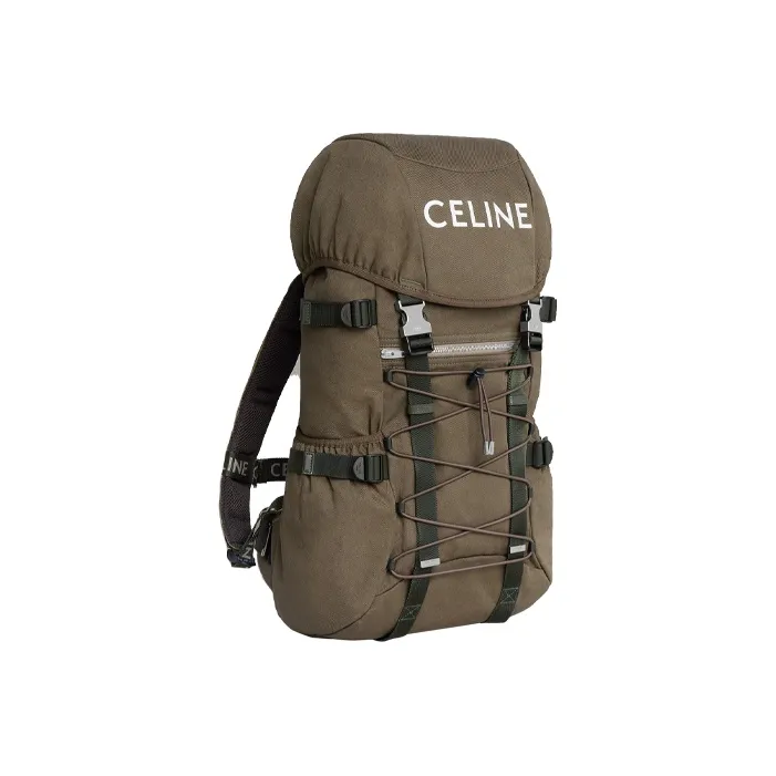 CELINE Cotton Backpack Men's Khaki-1