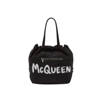 Alexander McQueen The Bundle Large Shoulder Bag Black/White