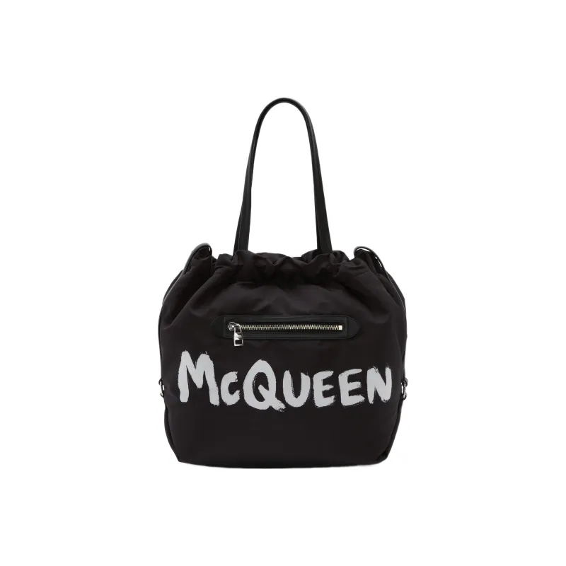 Alexander McQueen The Bundle Large Shoulder Bag Black/White-0