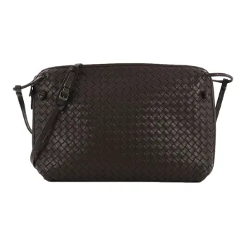 Bottega Veneta Sheepskin Crossbody Bag Women's Dark Coffee