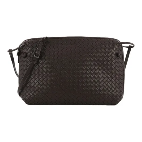 Bottega Veneta Sheepskin Crossbody Bag Women's Dark Coffee