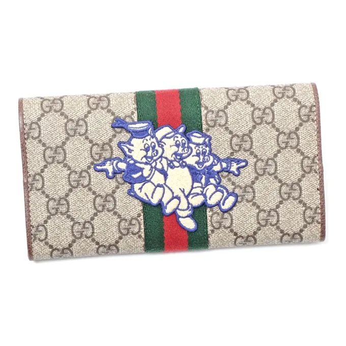 GUCCI Ophidia Canvas With Leather Canvas Bag Wallet Regular Unisex Beige Brown-4