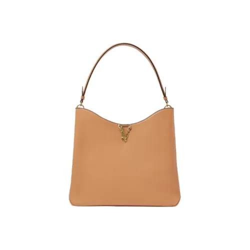 FANSIZHE VERSACE Cow Leather Handbag Shoulder Bag Large Size Women's Caramel