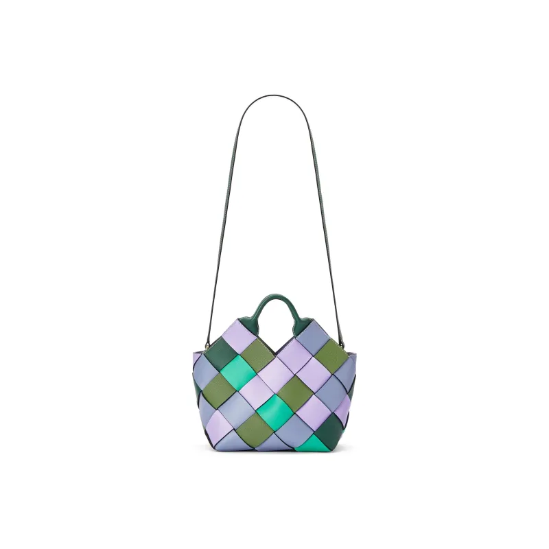LOEWE Surplus Classic Calfskin Basket Bag, Shoulder Bag, Crossbody Bag, Handbag Trumpets Women's Fuchsia/Green-3