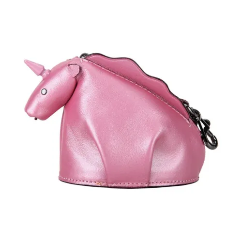 COACH Coin Case Leather Coin Purse Women's Pink